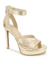 Kenneth Cole Nadine Ankle Strap Platform Sandal In Gold Snake
