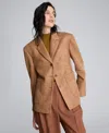 Kenneth Cole Snake Embossed Three Button Contoured Jacket In Brown