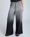Kenneth Cole Gradient Dyed Wide Leg Jeans In Gradient Nik Wash