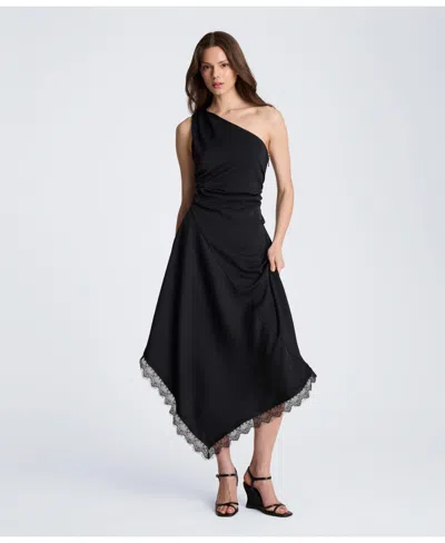 Kenneth Cole Women's One Shoulder Asymmetrical Dress In Black