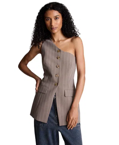 Kenneth Cole Women's One-shoulder Sleeveless Vest In Brown