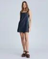 Kenneth Cole Open Back Denim Shift Dress In Dark Navy Multi
