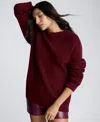 Kenneth Cole Oversize Chenille Sweater In Wineberry