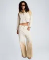 Kenneth Cole Gradient Oversized Cropped Shacket In Comfort Stretch Denim In Multi