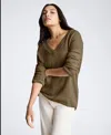 Kenneth Cole Oversized V-neck Sweater In Sierra Taupe