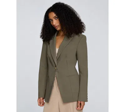 Kenneth Cole Women's Peak Lapel One-button Jacket In Green