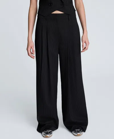 KENNETH COLE WOMEN'S PINSTRIPE HIGH-RISE PANTS