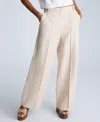 Kenneth Cole Womens Layered Vest With Detachable Front Shirt Pintucked Wide Leg Pants In Light Bronze