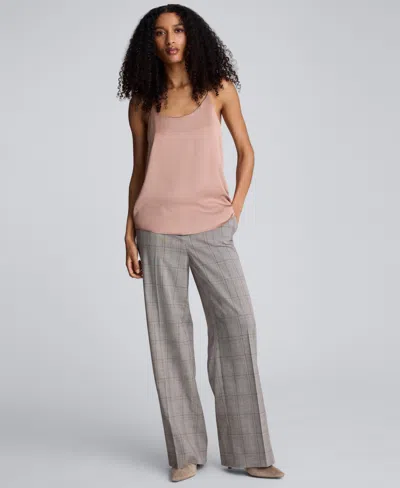 Kenneth Cole Women's Plaid High-rise Pants In Gold