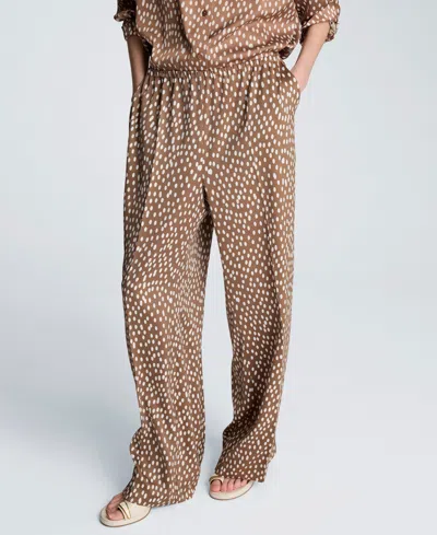 Kenneth Cole Women's Polka Dot Mid-rise Trousers In Brown
