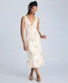 Kenneth Cole Floral Print Sleeveless Maxi Dress In Oyster Multi