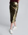 Kenneth Cole Pailette Midi Skirt In Gold