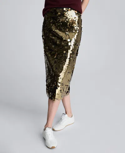 KENNETH COLE WOMEN'S PULL-ON SEQUIN MIDI SKIRT