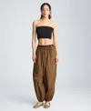 Kenneth Cole Pull On Bubble Leg Pant In Brown