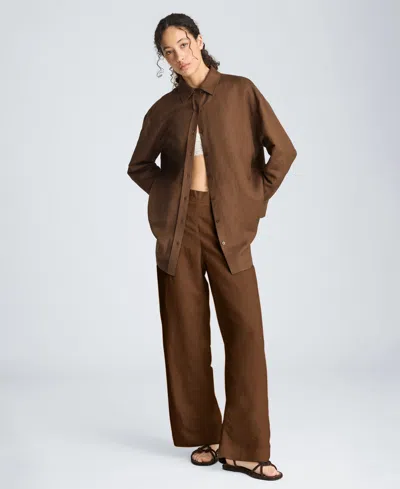 Kenneth Cole Women's Pull-on Wide-leg Pants In Brown