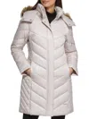 Kenneth Cole Women's Quilted Faux Fur Hood Heavyweight Puffer Coat In Birch