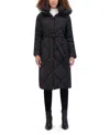 Kenneth Cole Hooded Puffer Coat In Black