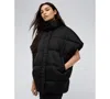Kenneth Cole Oversize Tapered Quilted Vest In Black