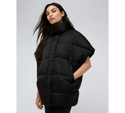 Kenneth Cole Oversize Tapered Quilted Vest In Black
