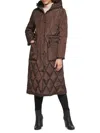 Kenneth Cole Women's Quilted Puffer Stadium Jacket In Brown