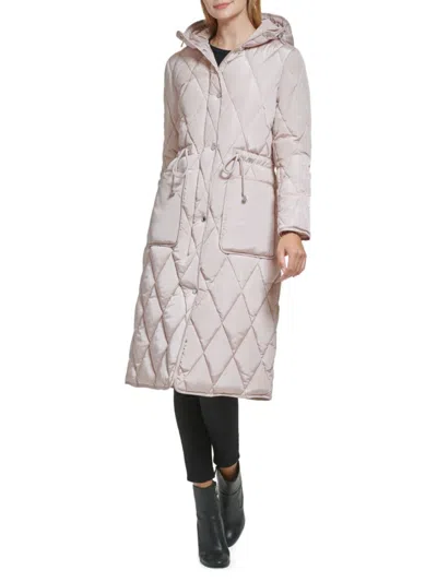 Kenneth Cole Women's Quilted Puffer Stadium Jacket In Rose Dust