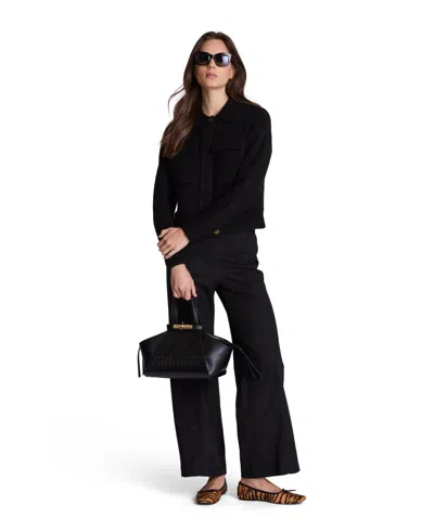 Kenneth Cole Women's Ribbed-knit Long-sleeve Utility Jacket In Black