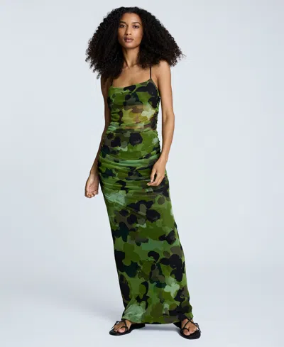 Kenneth Cole Women's Ruched Bodycon Maxi Dress In Multi