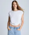 Kenneth Cole Crop Tank With Side Ruching In White