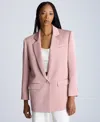 Kenneth Cole Satin Twill One Button Notch Collar Jacket In Rose