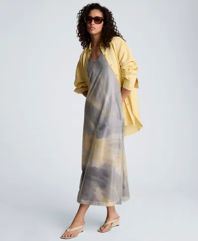 Kenneth Cole Women's Scoop Neck Long Dress In Gray