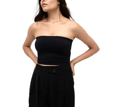 Kenneth Cole Women's Seamless Cropped Tube Top In Black
