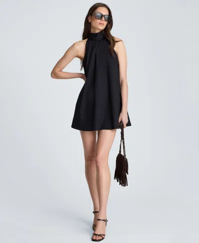 Kenneth Cole Women's Self-tie Back Halter Neck Mini Dress In Black