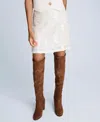 Kenneth Cole Sequin Pull On Mini Skirt In White