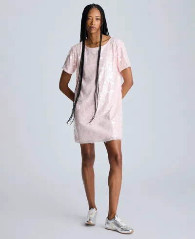 KENNETH COLE WOMEN'S SEQUIN T-SHIRT SHIFT DRESS
