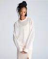 Kenneth Cole Sheer Oversized Crewneck Sweatshirt In Oyster