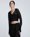Kenneth Cole Cropped Cardigan With Saddle Shoulders