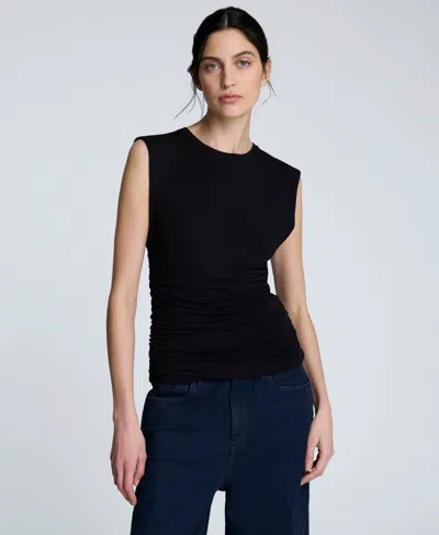 Kenneth Cole Women's Side-ruched Tank Top In Black