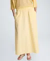 Kenneth Cole Pull On Maxi Skirt With Side Slits In Yellow