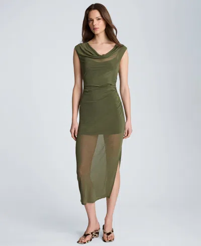 Kenneth Cole Women's Sleeveless Cowl Neck Midi Dress