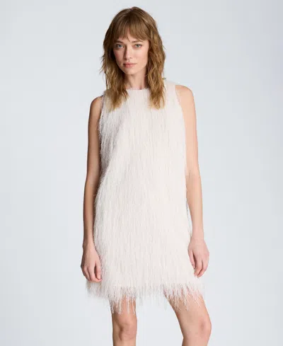 Kenneth Cole Fringed Mini Dress In Brown