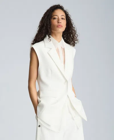 Kenneth Cole Women's Sleeveless Vest With Removable Shirt In White