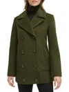 Kenneth Cole Women's Solid Wool Blend Peacoat In Pine
