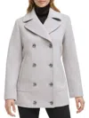 Kenneth Cole Women's Solid Wool Blend Peacoat In Stone