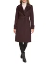 Kenneth Cole Women's Solid Wool Blend Trench Coat In Merlot