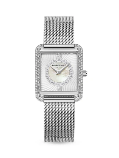 Kenneth Cole Women's Stainless Steel & Crystal Bracelet Watch/30.5mm In White