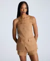 Kenneth Cole Sleeveless Button Front Bustier In Dark Honey