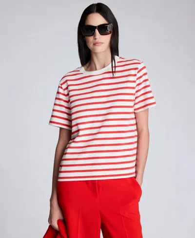 Kenneth Cole Women's Striped Crewneck T-shirt In Multi