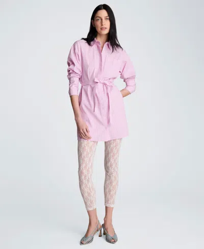 Kenneth Cole Women's Striped Mini Shirt Dress In Purple