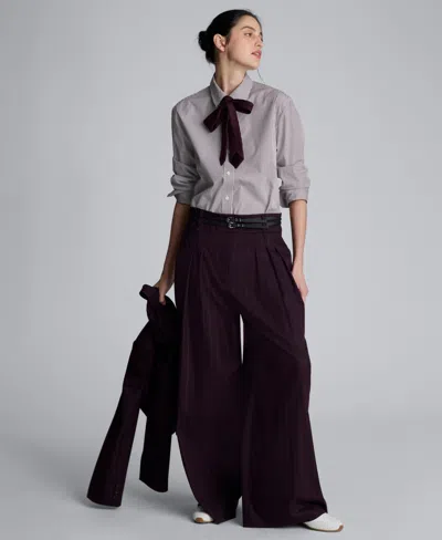 Kenneth Cole Women's Striped Oversized Shirt In Purple