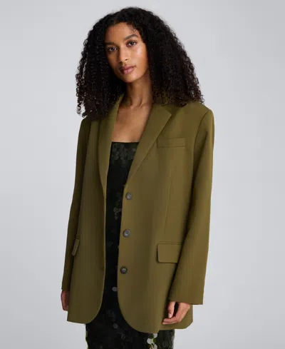 KENNETH COLE WOMEN'S THREE-BUTTON BOYFRIEND BLAZER JACKET